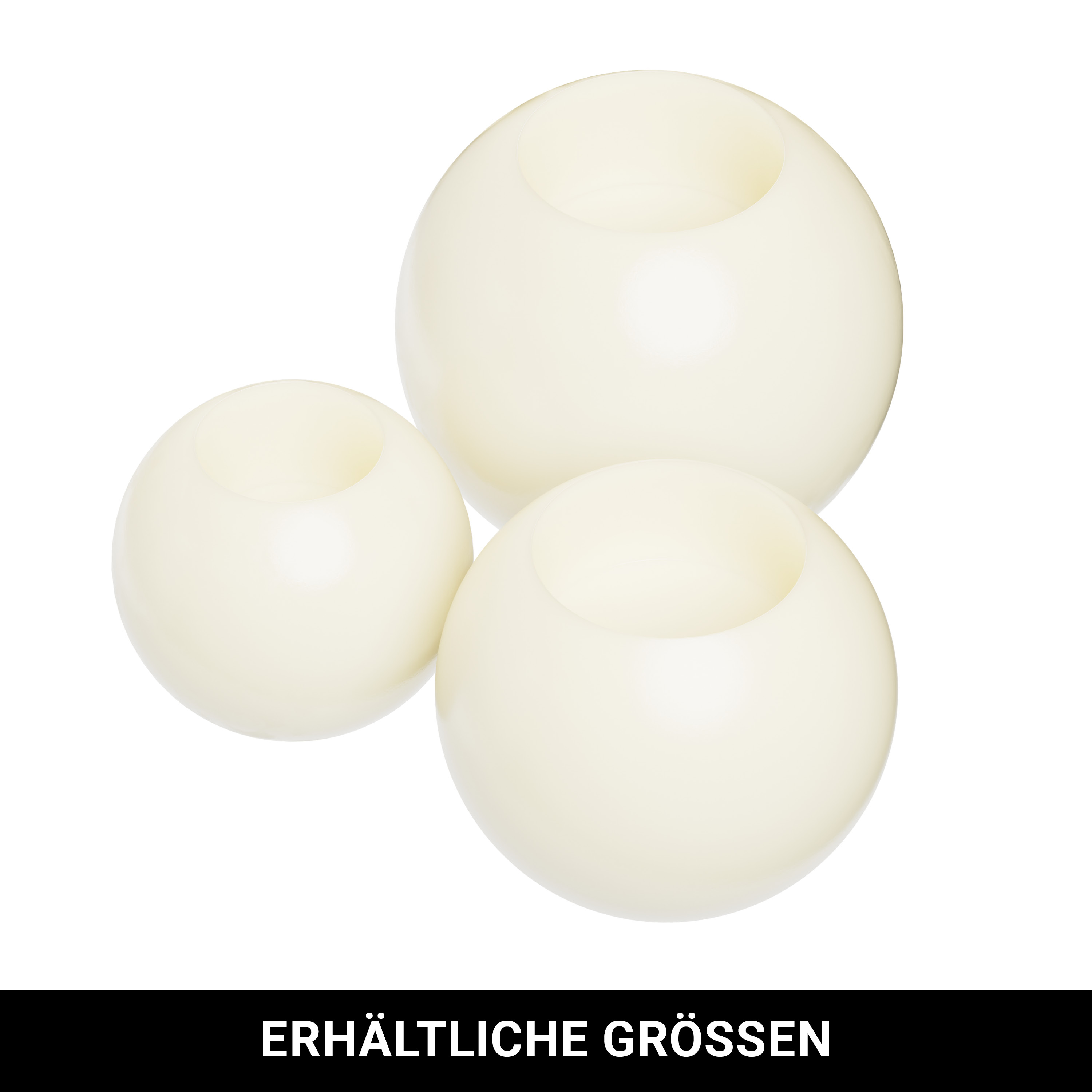 Kerze Tempus Kugel - creme - Ø11.5cm - 2 Stück